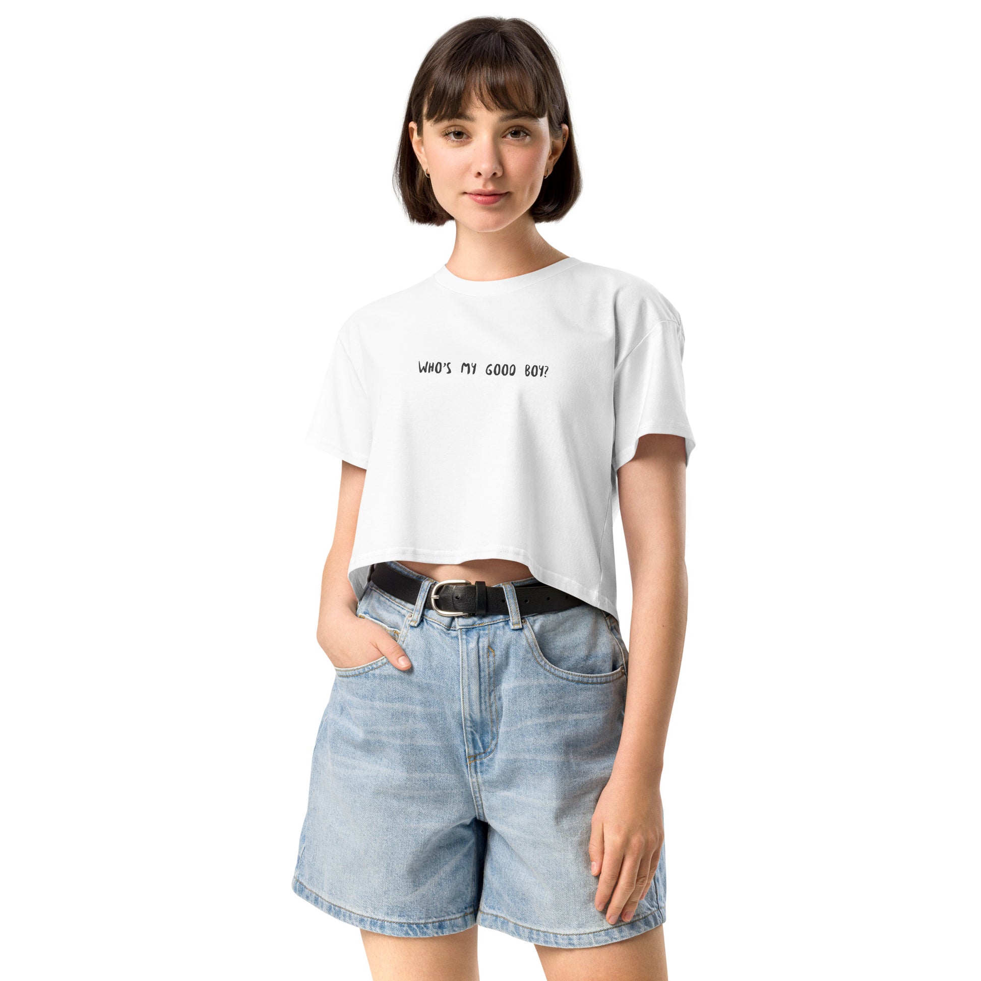 Who's my good boy? Women’s crop top